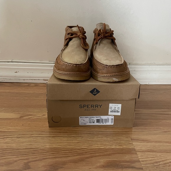 New with box sperry gold crepe chukka boot tan/stone size 10 j crew collab - Picture 7 of 9